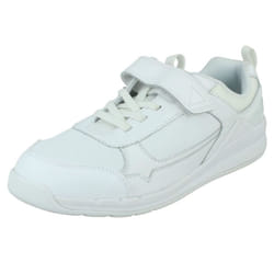 Boys Clarks Lace Detailed Casual Trainers Orbit Sprint Y - White, UK 4 Child