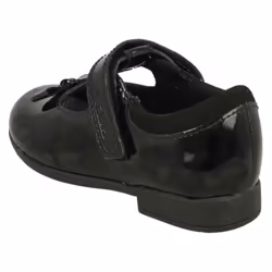 Girls Clarks Bow Detailed School Shoes Scala Hope - Black, UK 2 Child