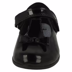 Girls Clarks Bow Detailed School Shoes Scala Hope - Black, UK 11 Child