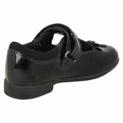 Girls Clarks Bow Detailed School Shoes Scala Hope - Black, UK 7 Infant