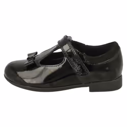 Girls Clarks Bow Detailed School Shoes Scala Hope - Black, UK 7 Infant