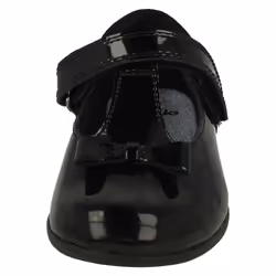 Girls Clarks Bow Detailed School Shoes Scala Hope - Black, UK 8 Child