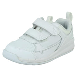 Boys Clarks Hook & Loop Casual Trainers Orbit Sprint - White, UK 10 Child