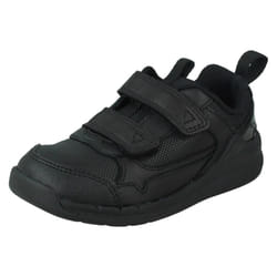Boys Clarks Hook & Loop Casual Trainers Orbit Sprint - Black, UK 10 Child