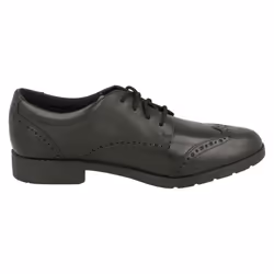 Girls Clarks Lace Up Brogue School Shoes Aubrie Craft Y - Black, UK 3.5 Child