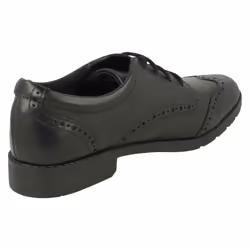 Girls Clarks Lace Up Brogue School Shoes Aubrie Craft Y - Black, UK 5.5 Child