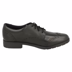 Girls Clarks Lace Up Brogue School Shoes Aubrie Craft Y - Black, UK 5.5 Child