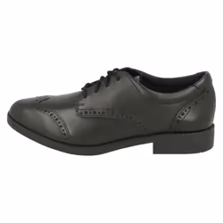 Girls Clarks Lace Up Brogue School Shoes Aubrie Craft Y - Black, UK 6.5 Child