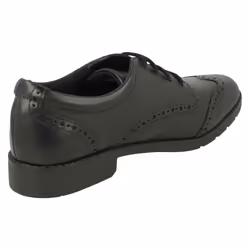 Girls Clarks Lace Up Brogue School Shoes Aubrie Craft Y - Black, UK 3 Child
