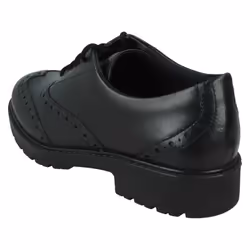 Girls Clarks Lace Up Brogue Detailed School Shoes Loxham Brogue Y - Black, UK 3 Child