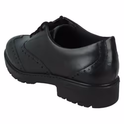 Girls Clarks Lace Up Brogue Detailed School Shoes Loxham Brogue Y - Black, UK 3 Child