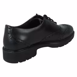 Girls Clarks Lace Up Brogue Detailed School Shoes Loxham Brogue Y - Black, UK 3 Child
