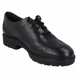 Girls Clarks Lace Up Brogue Detailed School Shoes Loxham Brogue Y - Black, UK 3.5 Child