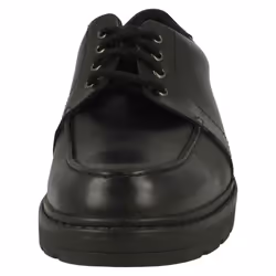 Boys Clarks Lace Up School Shoes Loxham Pace Y - Black, UK 3.5 Child