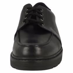 Boys Clarks Lace Up School Shoes Loxham Pace Y - Black, UK 4 Child