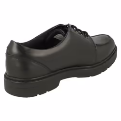 Boys Clarks Lace Up School Shoes Loxham Pace Y - Black, UK 5 Child