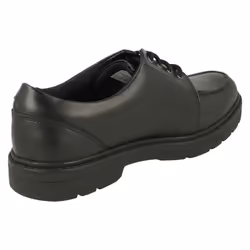 Boys Clarks Lace Up School Shoes Loxham Pace Y - Black, UK 3 Child