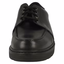 Boys Clarks Lace Up School Shoes Loxham Pace Y - Black, UK 4 Child