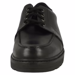 Boys Clarks Lace Up School Shoes Loxham Pace Y - Black, UK 5 Child