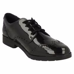 Girls Clarks Lace Up Brogue School Shoes Aubrie Craft Y - Black, UK 3.5 Child