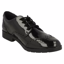 Girls Clarks Lace Up Brogue School Shoes Aubrie Craft Y - Black, UK 3.5 Child