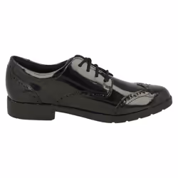 Girls Clarks Lace Up Brogue School Shoes Aubrie Craft Y - Black, UK 3.5 Child