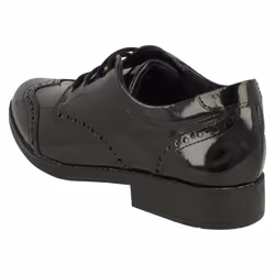 Girls Clarks Lace Up Brogue School Shoes Aubrie Craft Y - Black, UK 4 Child