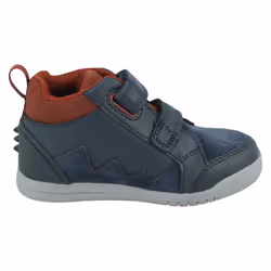 Boys Clarks Hook & Loop Casual Ankle Boots Rex Park - Navy, UK 5 Infant