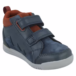 Boys Clarks Hook & Loop Casual Ankle Boots Rex Park - Navy, UK 6.5 Infant