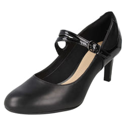 Ladies Smart Court Shoes Dancer Reece - D Fit - Black, UK 8