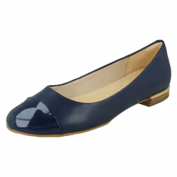 Ladies Clarks Flat Ballerina Shoes Festival Gold - Tan, UK 5