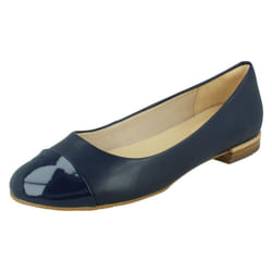 Ladies Clarks Flat Ballerina Shoes Festival Gold - Tan, UK 5