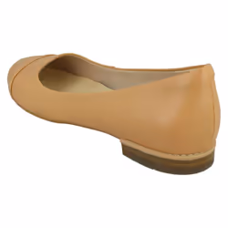 Ladies Clarks Flat Ballerina Shoes Festival Gold - Tan, UK 5