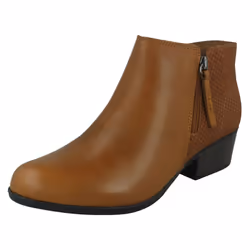 Ladies Clarks Casual Ankle Boots Adreena Hope - Tan, UK 6