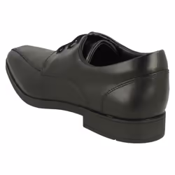 Boys Clarks Lace Up School Shoes Scala Step Y - Black, UK 7 Child