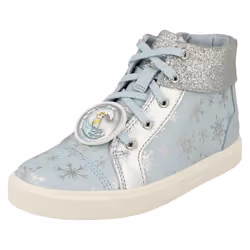 Girls Clarks Frozen Detailed Hi Top Trainers City Ice K - Blue, UK 11.5 Child