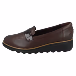 Ladies Clarks Casual Slip On Shoes Sharon Gracie - Burgundy, UK 4