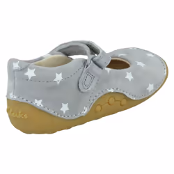 Girls Clarks Casual First Shoes Tiny Mist - Grey, UK 4 Infant