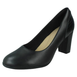 Ladies Clarks Slip On Formal Court Shoes Alayna Ray - Black, UK 5