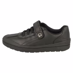 Boys Clarks Football Detailed School Shoes Rock Pass - Black, UK 10 Child