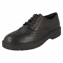 Ladies Clarks Chunky Sole Brogues Witcombe Echo - Black, UK 8