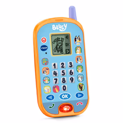 VTech Bluey Ring Ring Learning Phone, Official Bluey Toy, Interactive Role Play Phone, Toy Phone With Voice Activation, Games & Numbers, Educational