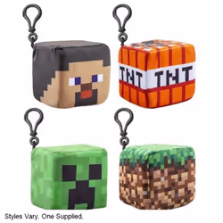 Minecraft Plush Cube Clip On (One at Random)