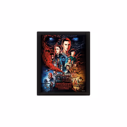 Stranger Things Framed 3D Poster (Vecna Design) 25cm x 20cm x 1.3cm Framed Wall Art and 3D Wall Art Pictures in Picture Frame ...