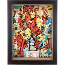MARVEL FP11588P-PLMarvel Iron Man 30 x 40 cm "Retro" Framed Print, black