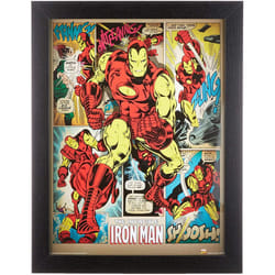 MARVEL FP11588P-PLMarvel Iron Man 30 x 40 cm "Retro" Framed Print, black