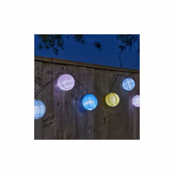 Smart Garden Outdoor Solar Powered 10 Chinese Lantern String Light LED