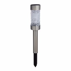 SuperBright LED Solar Stake Light MONTANA (4 Pack) White Brushed Stainless Steel