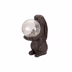 Solar Garden Magic Hare / Rabbit holding Colour Changing LED Ball Light