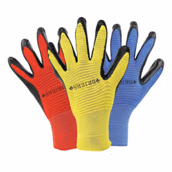 Briers Ribbed Stretch Cuff Smart Grip Unisex Large Gardening Gloves Triple Pack